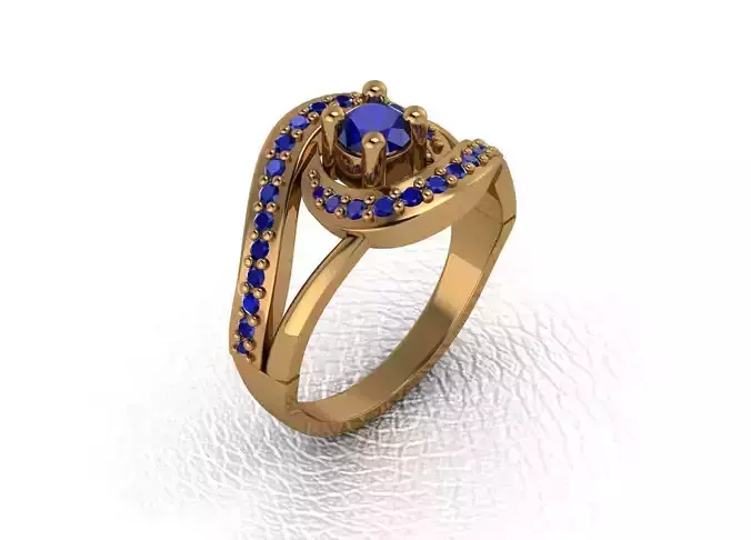 Rings gold ring with sapphire stones