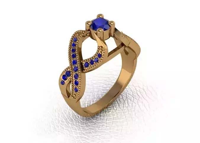 Rings gold infinity ring with sapphires