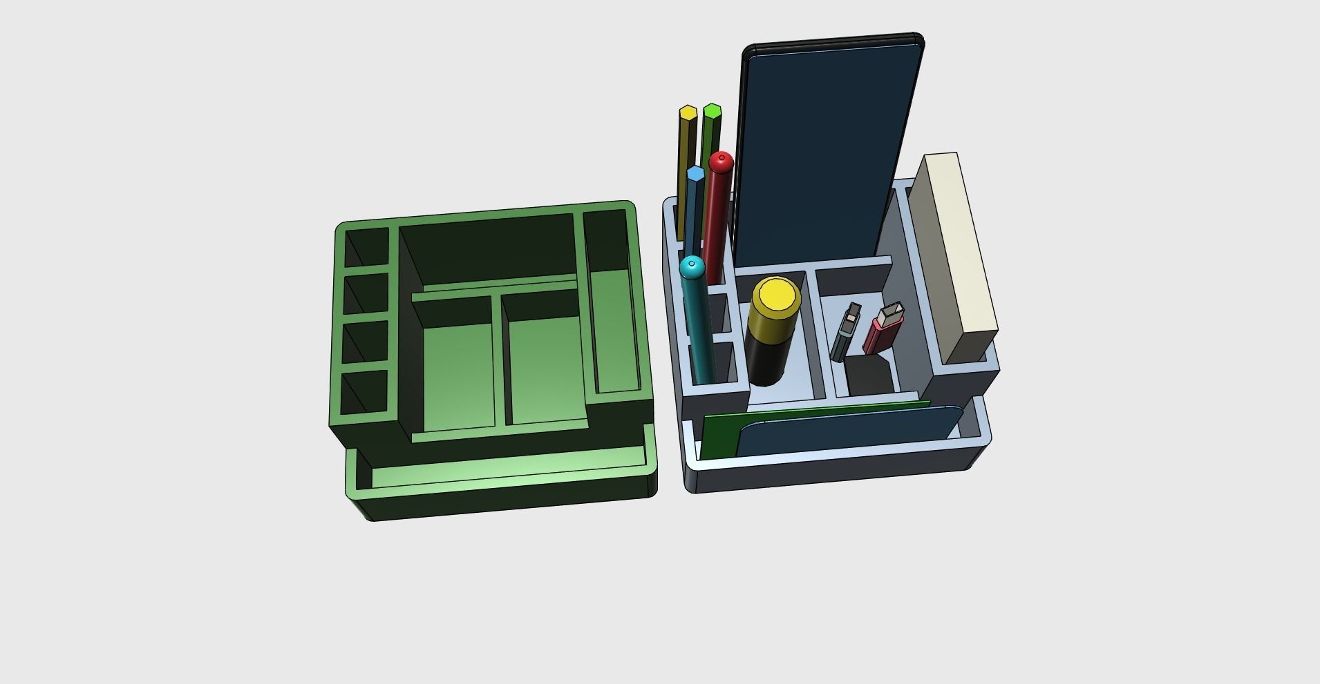 Organizer holder pencils phone papers cards easy print 3D print model_1