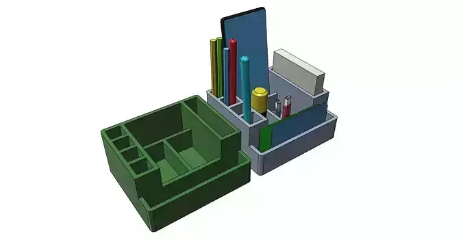 Organizer holder pencils phone papers cards easy print 3D print model