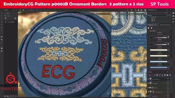 EmbroideryCG Pattern p0003B Ornament Borders Texture