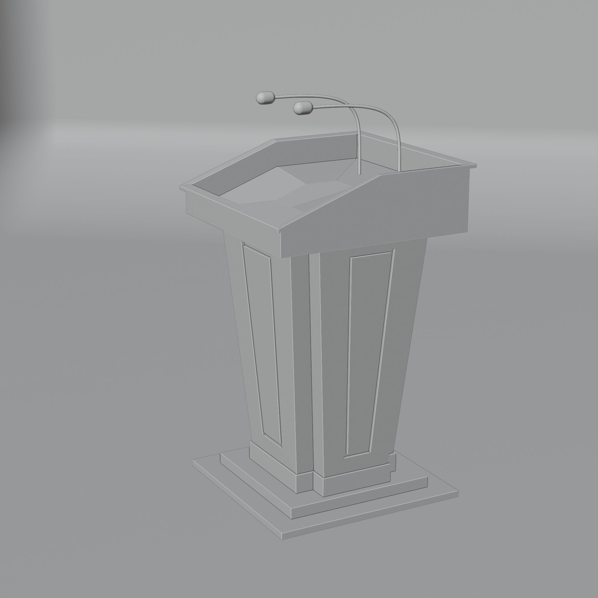 Speech Stand 3d model Low-poly 3D model_5