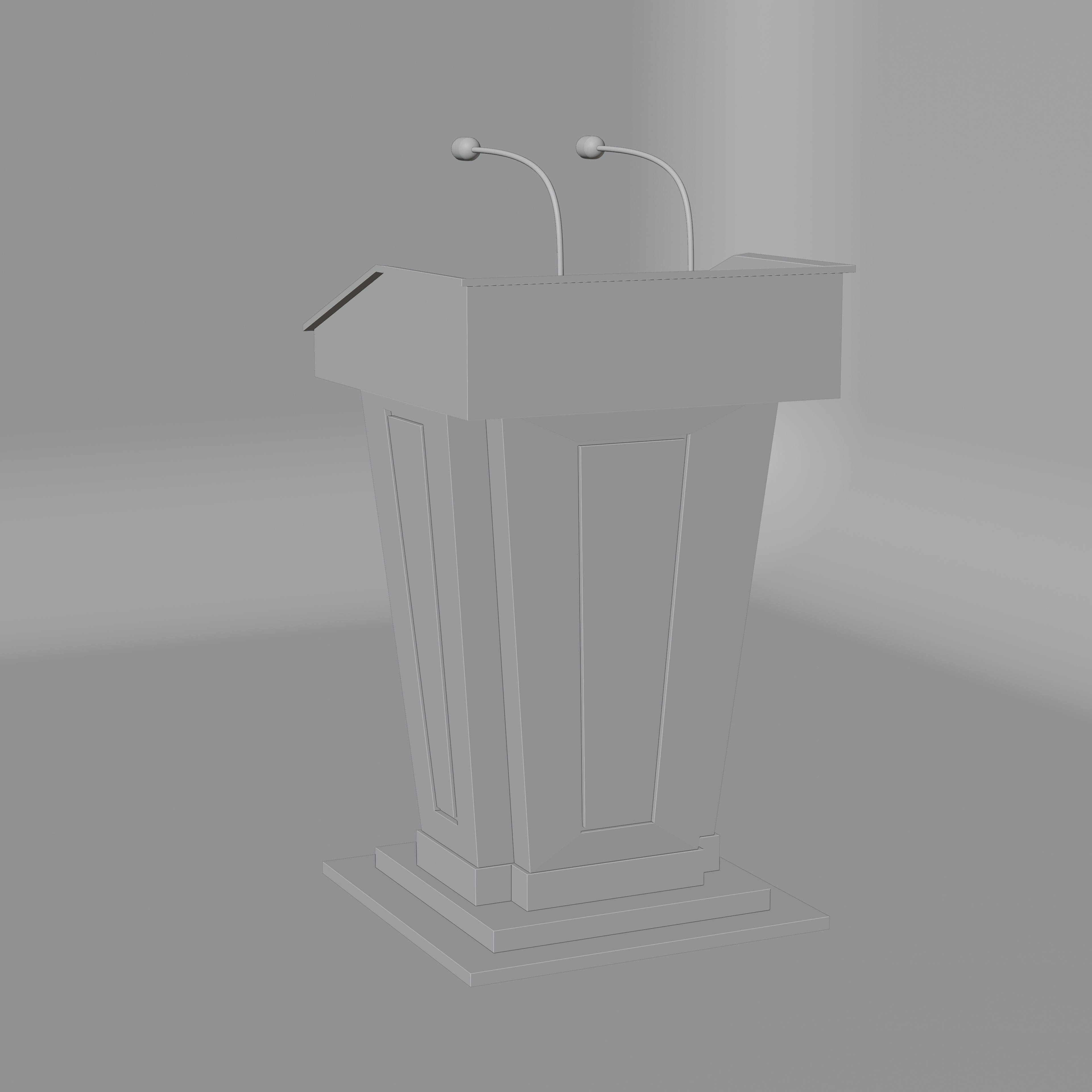 Speech Stand 3d model Low-poly 3D model_8