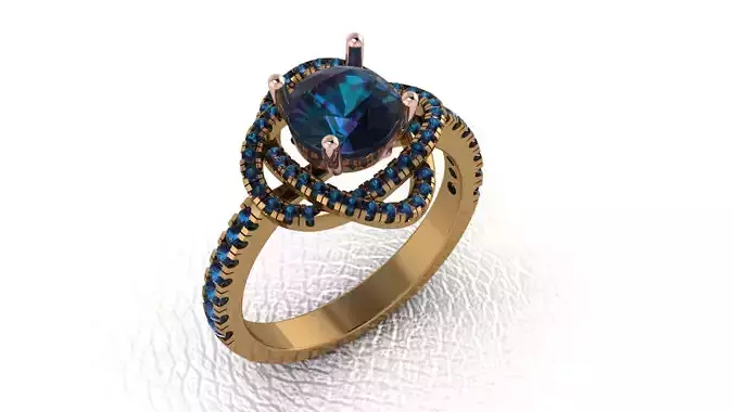 Rings engagement ring with sapphires