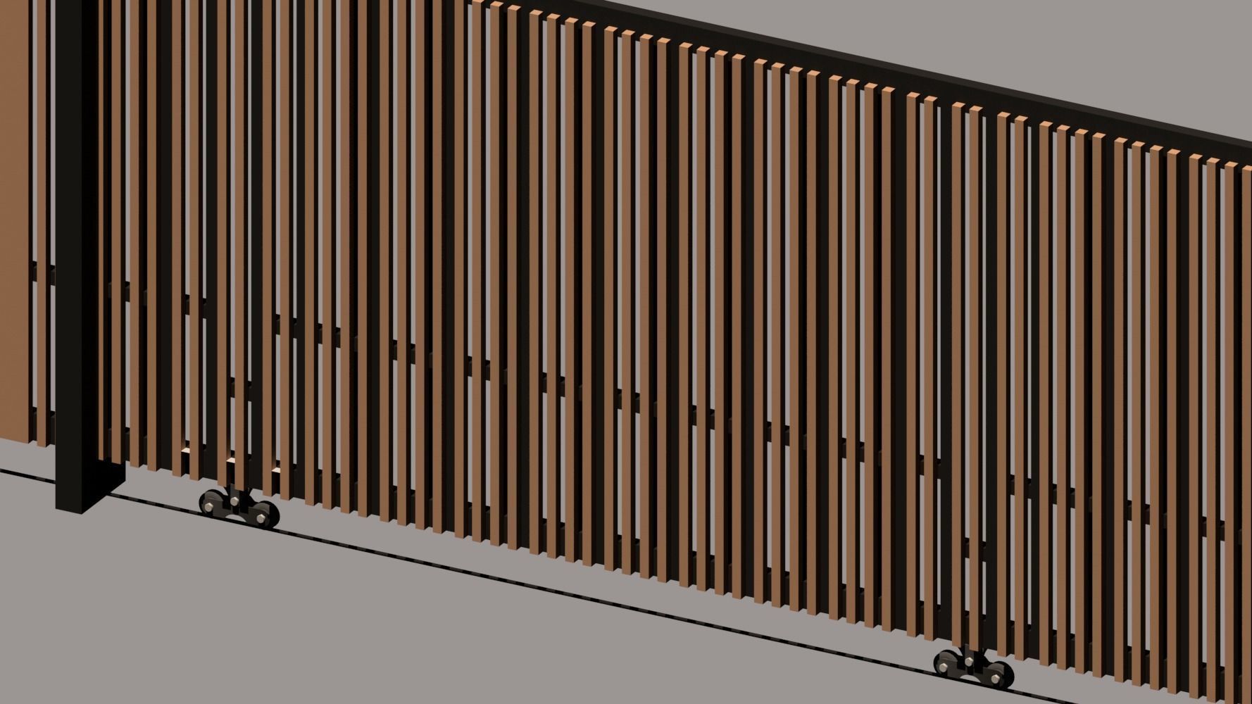 sliding entrance gate 3D model_3