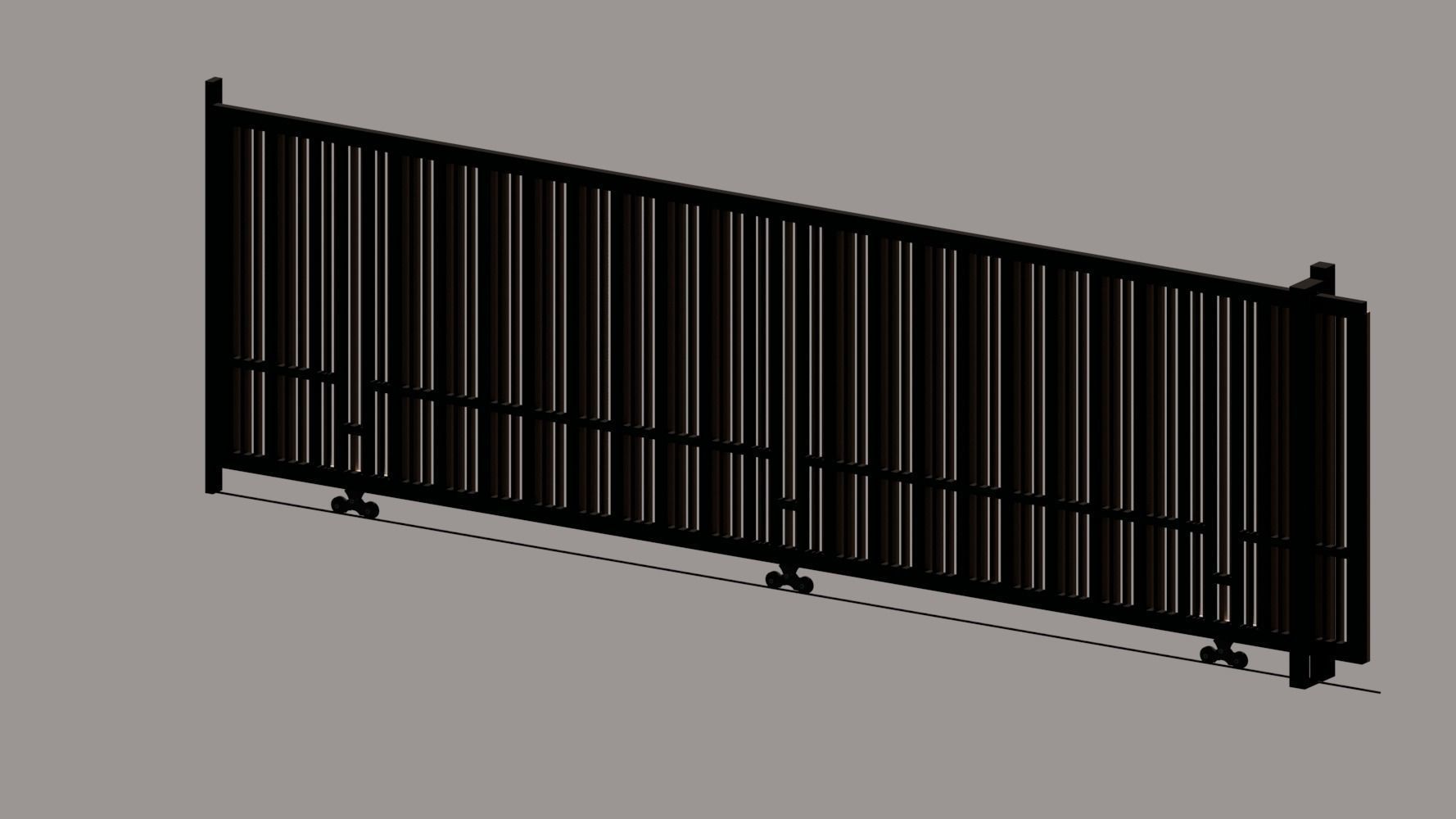 sliding entrance gate 3D model_2