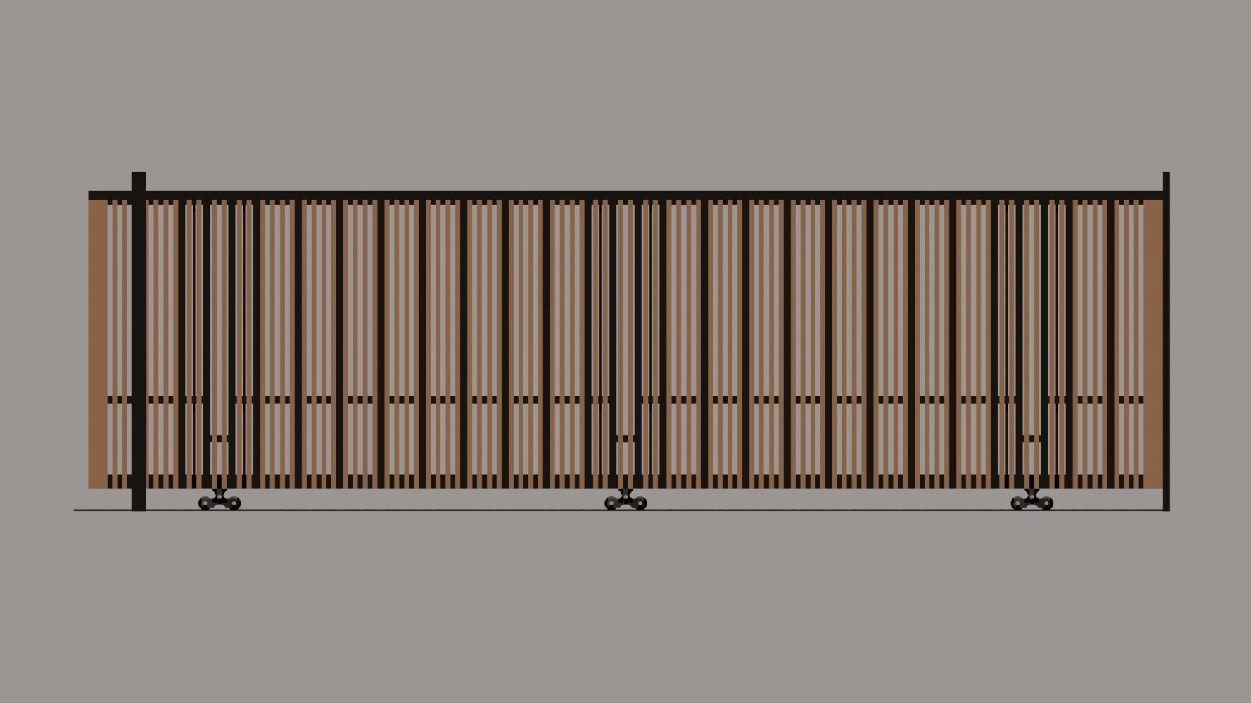 sliding entrance gate 3D model_1