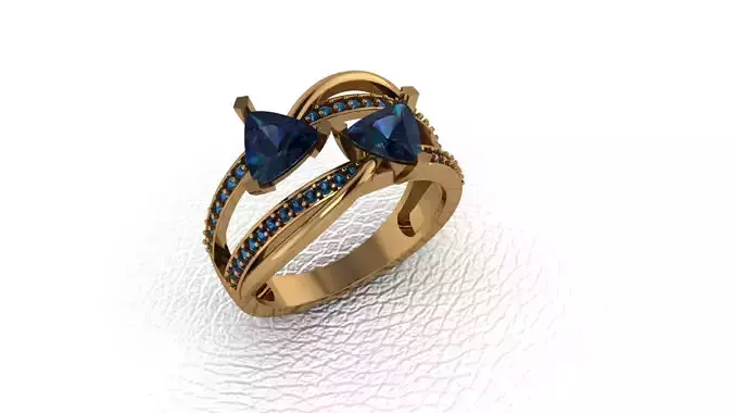 Rings gold ring with sapphires