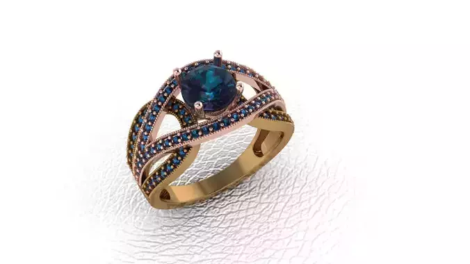 Rings ring with topaz and diamonds