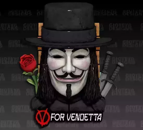 V For Vendetta Guy Fawkes 3D model