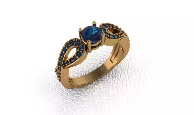 Rings gold ring with sapphires