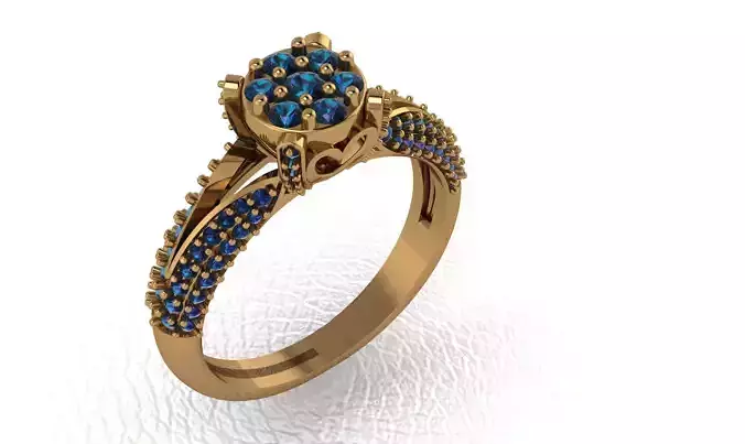 Rings gold ring with sapphires