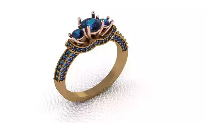 Rings engagement ring with sapphires