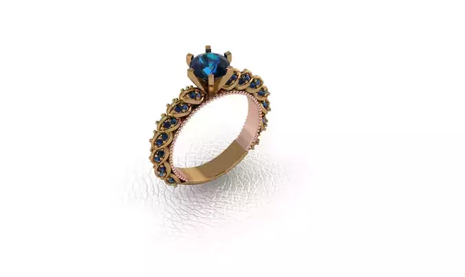 Rings gold ring with sapphire