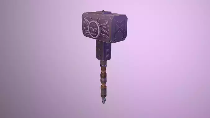 stylized hammer weapon