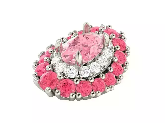 PPY-009 oval sapphire and diamond ring