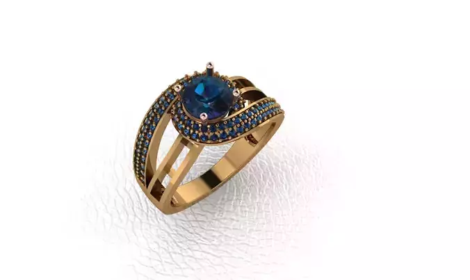 Rings gold ring with sapphires