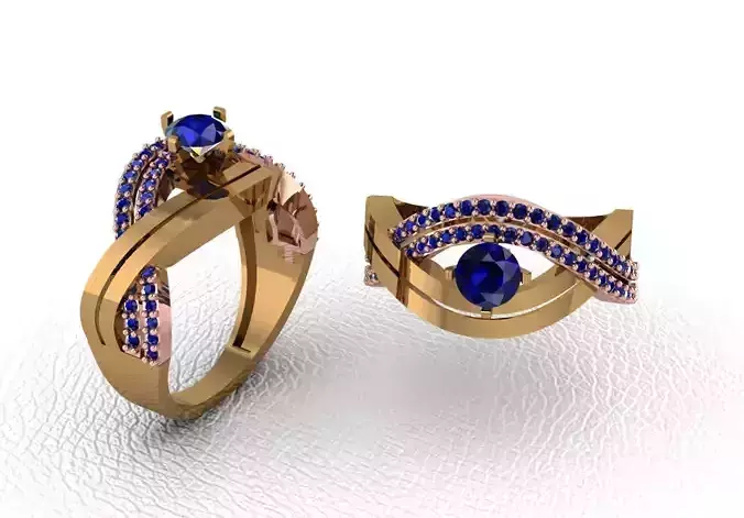 Rings two gold with sapphires