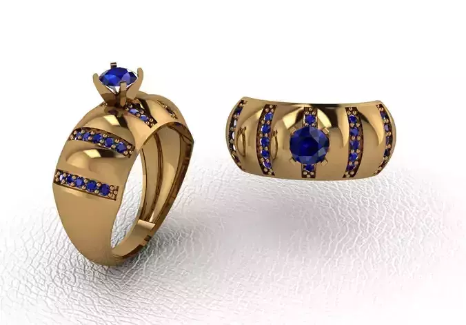 Rings gold ring with sapphire stones