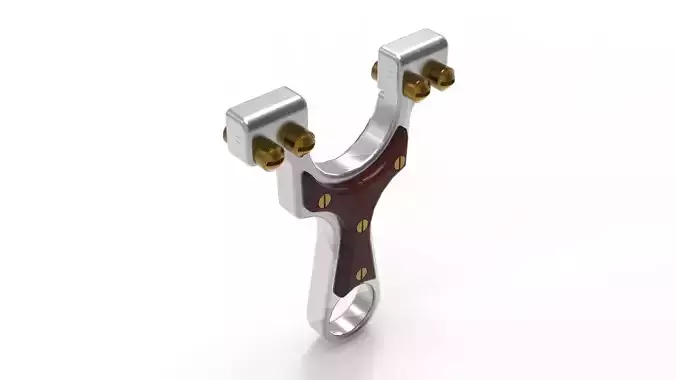 Slingshot metal clamp Low-poly 3D model