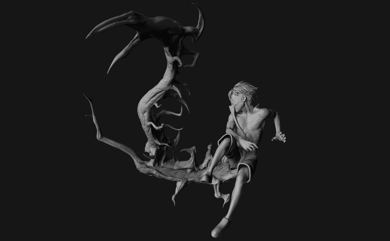  Tokyo Ghoul Centipede Kaneki Statue 3D print model_3