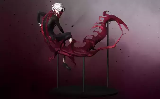  Tokyo Ghoul Centipede Kaneki Statue 3D print model