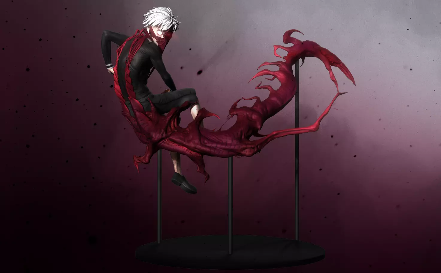  Tokyo Ghoul Centipede Kaneki Statue 3D print model_0