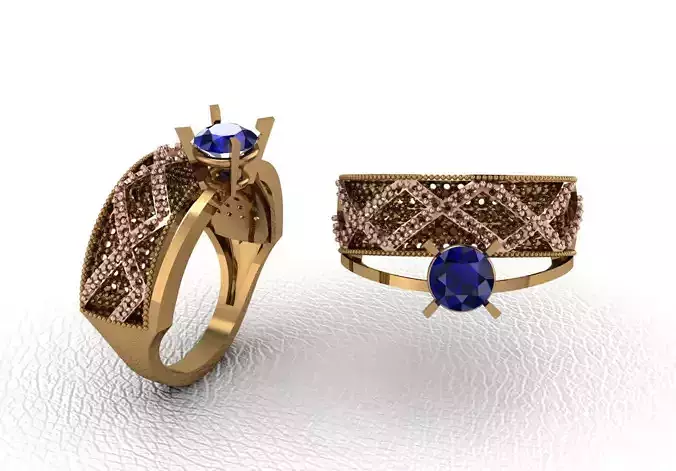 Rings two with sapphire stone