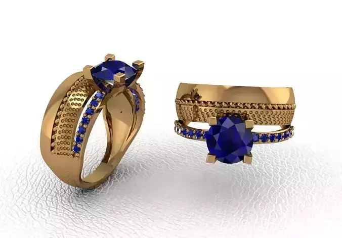 Rings egyptian sapphire and diamond engagement ring gold