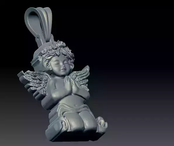 Angel pendant gold 3D print model