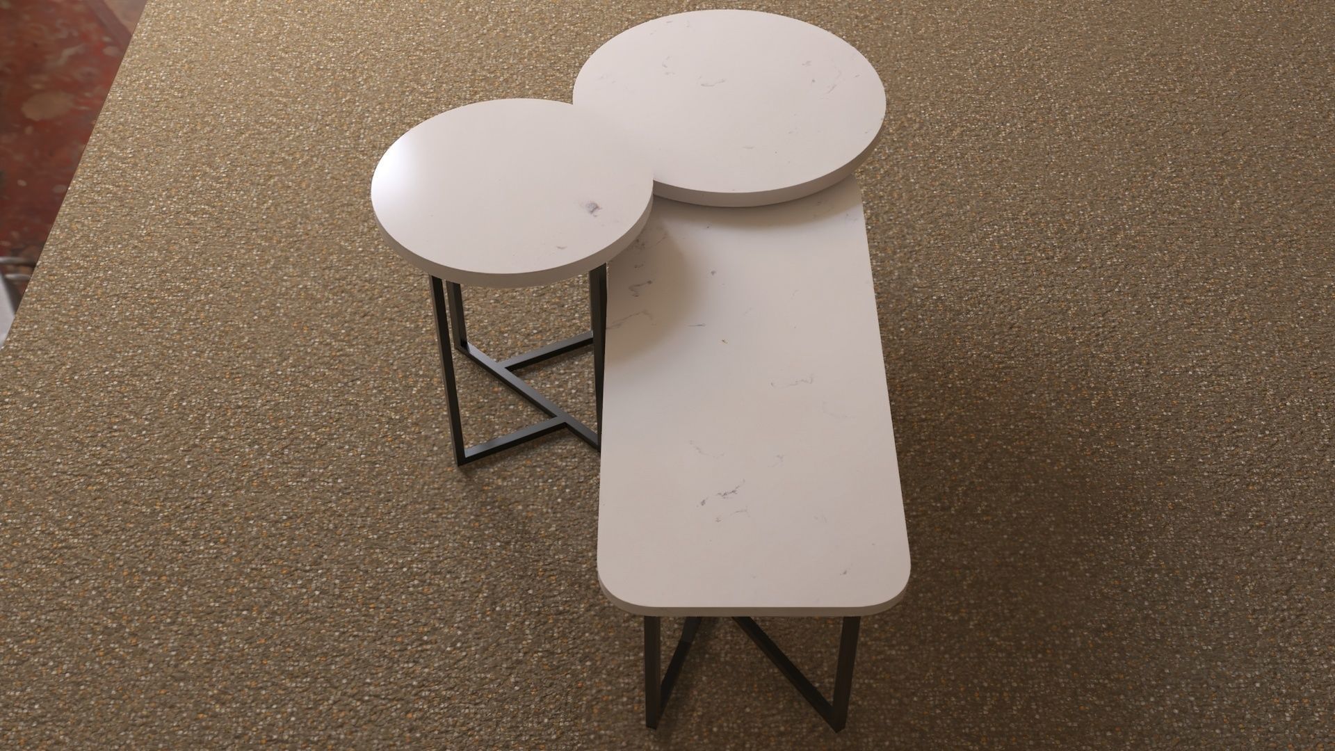 Dutch Quartz Top Coffee Table 3D model_4