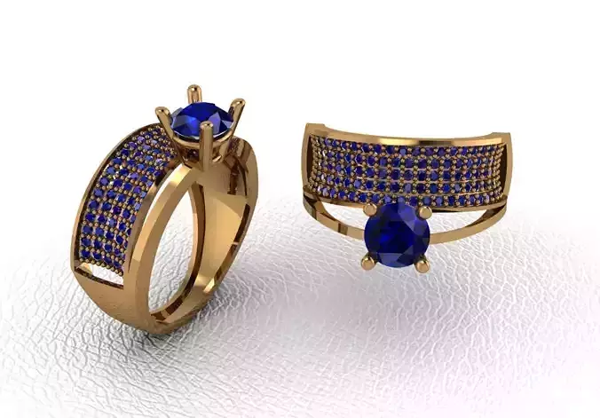 Rings gold ring with sapphire stones