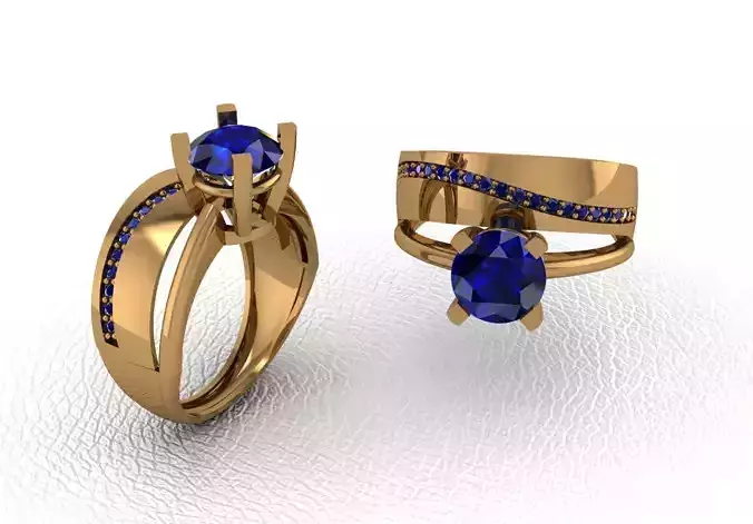 Rings sapphire and diamond engagement ring gold