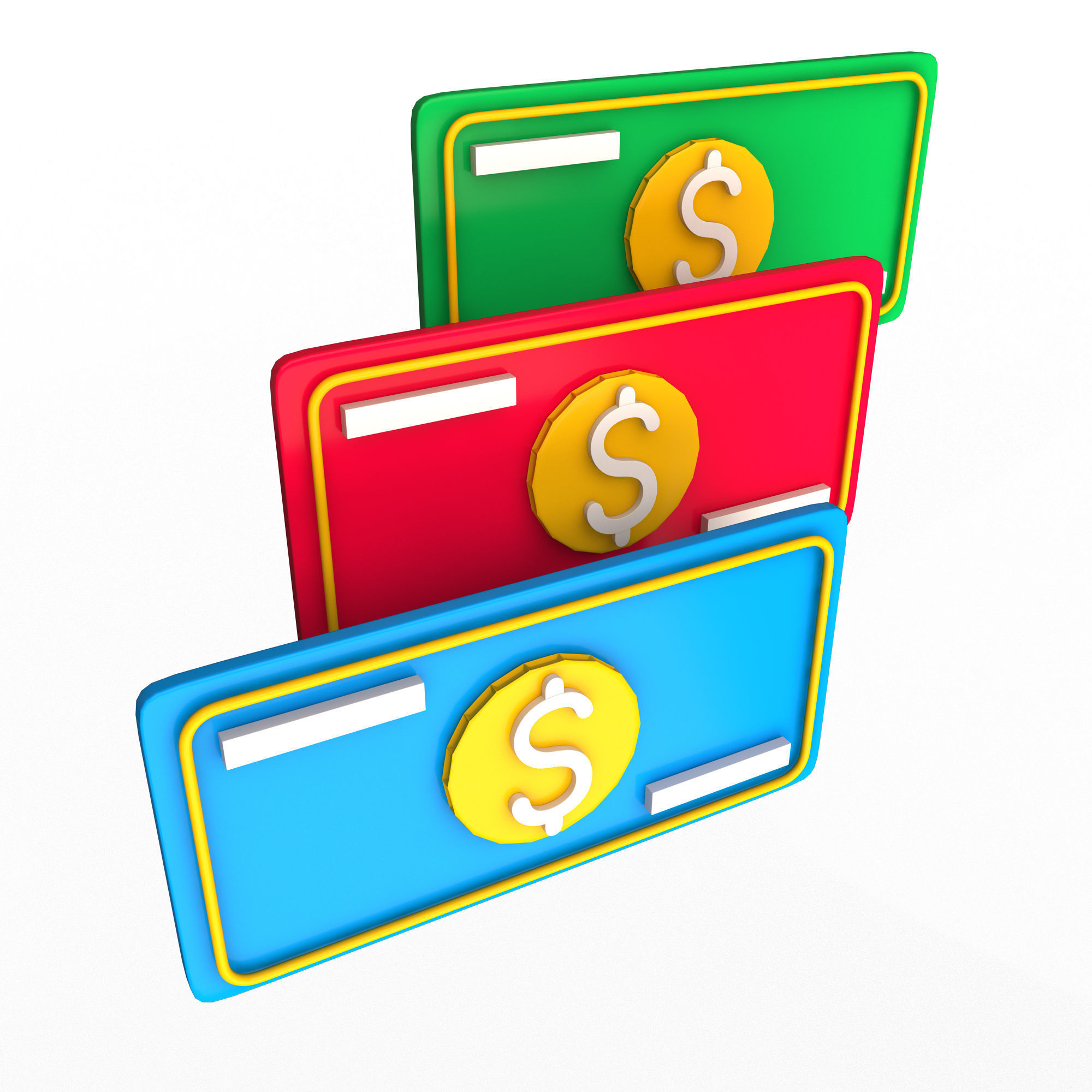 Dollar Cloud for Data Storage Low-poly 3D model_2