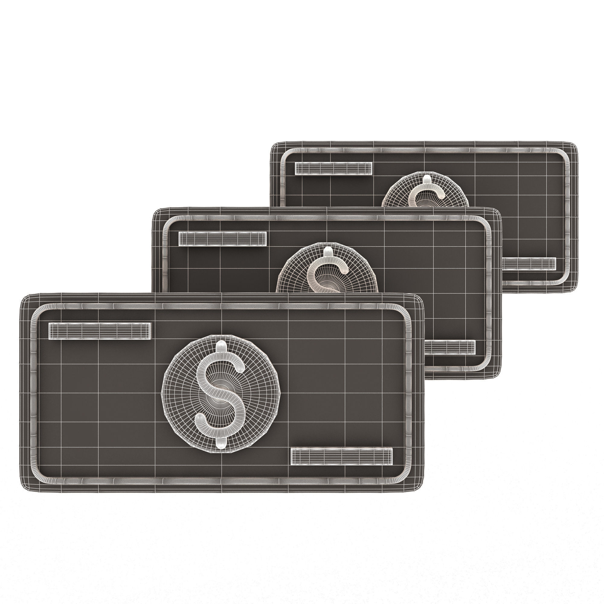Dollar Cloud for Data Storage Low-poly 3D model_14