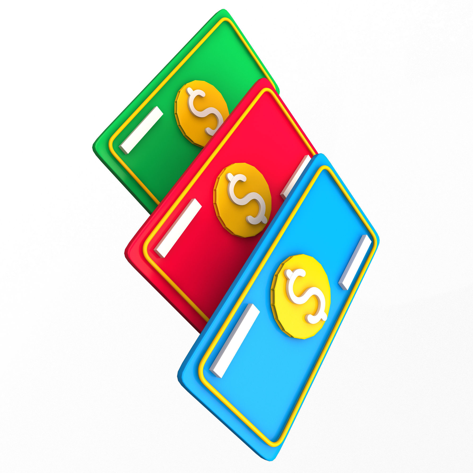 Dollar Cloud for Data Storage Low-poly 3D model_5
