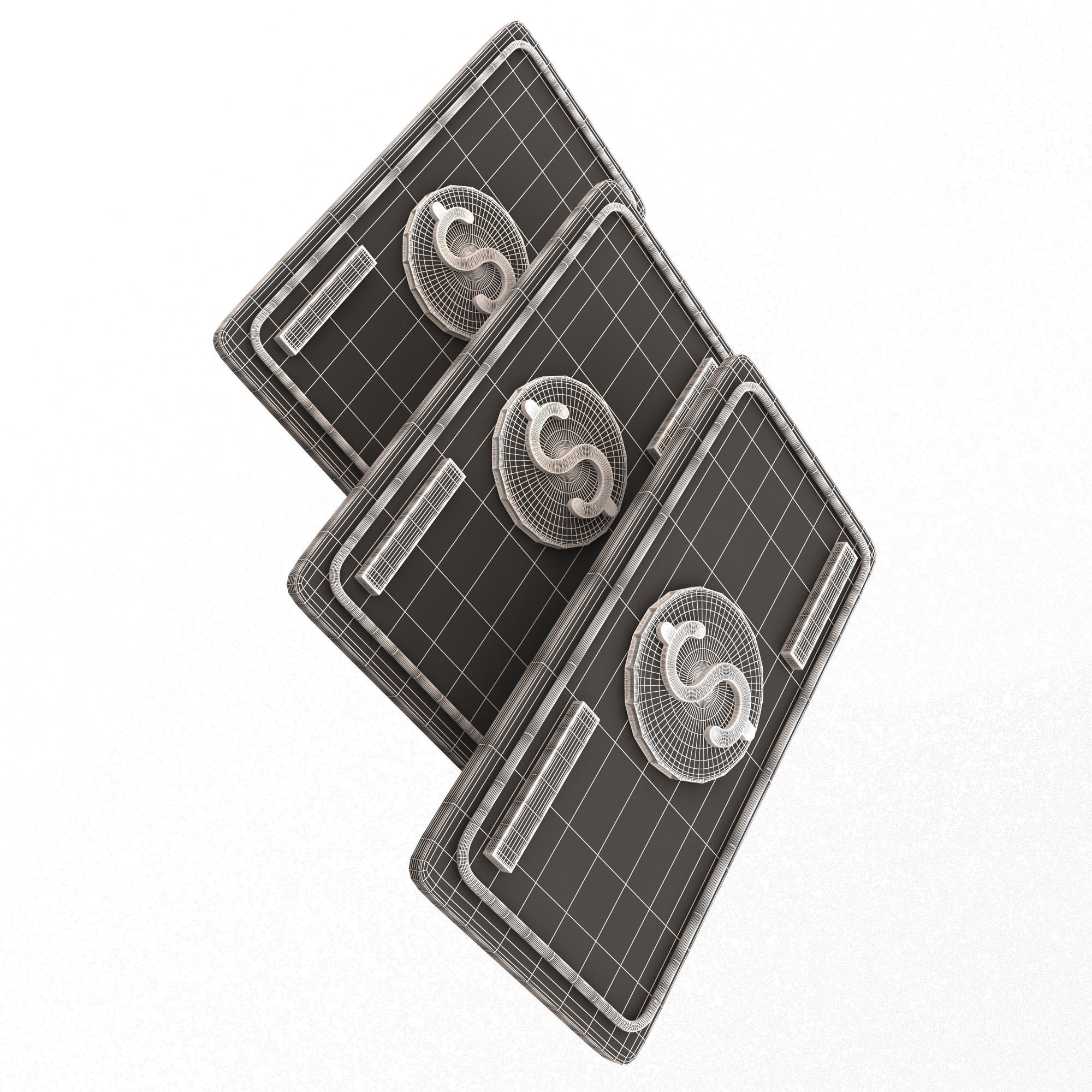 Dollar Cloud for Data Storage Low-poly 3D model_16