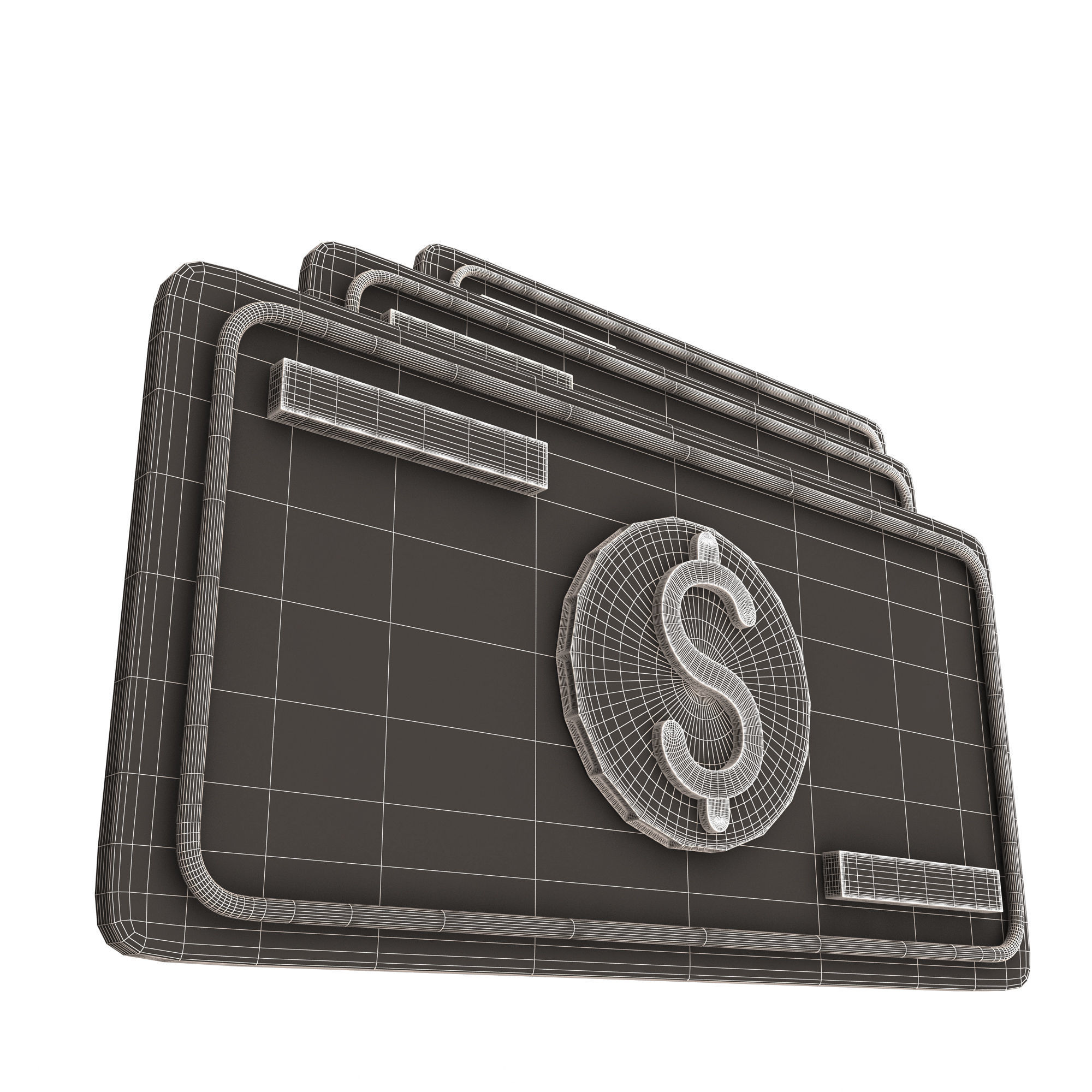 Dollar Cloud for Data Storage Low-poly 3D model_7