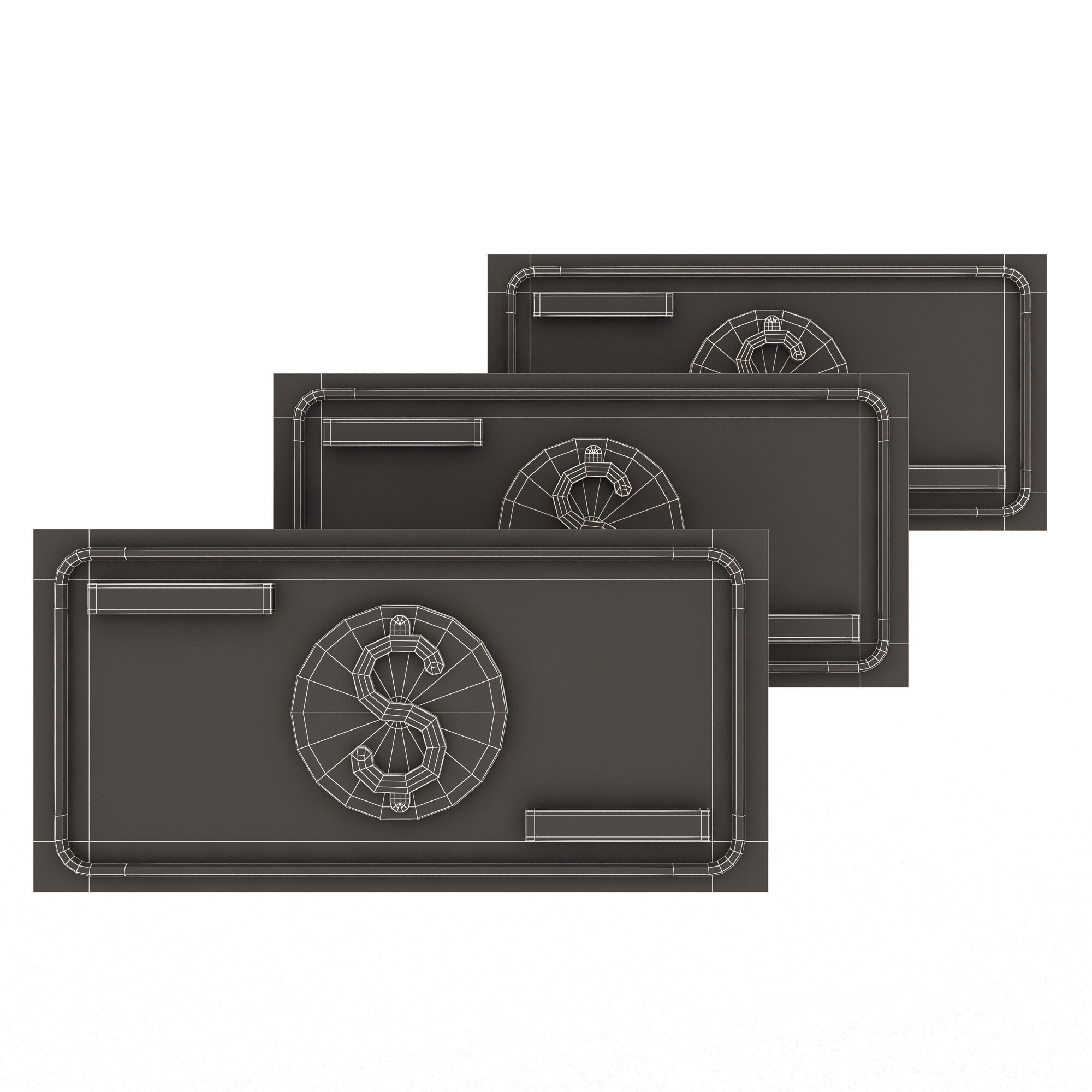 Dollar Cloud for Data Storage Low-poly 3D model_9