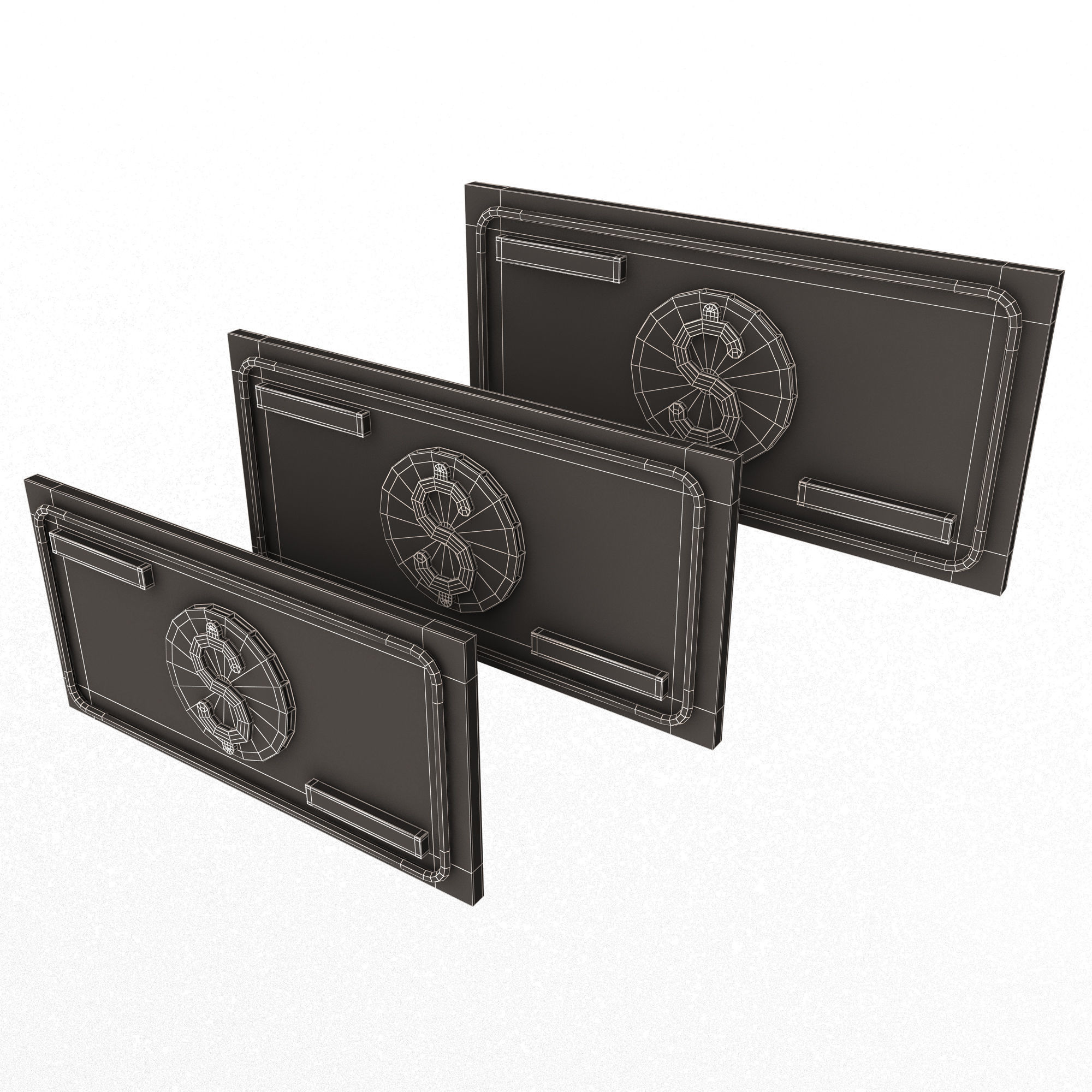Dollar Cloud for Data Storage Low-poly 3D model_15
