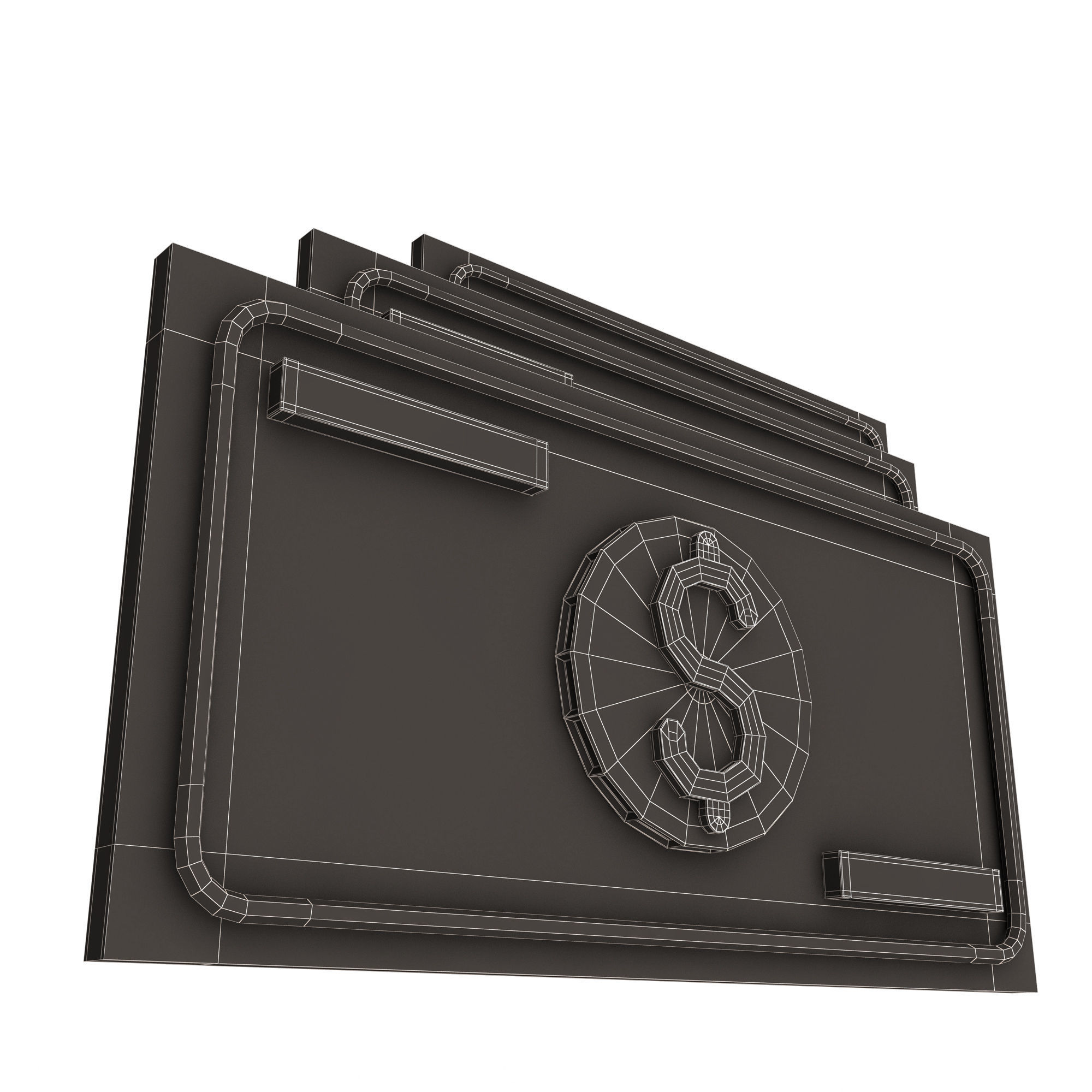 Dollar Cloud for Data Storage Low-poly 3D model_8