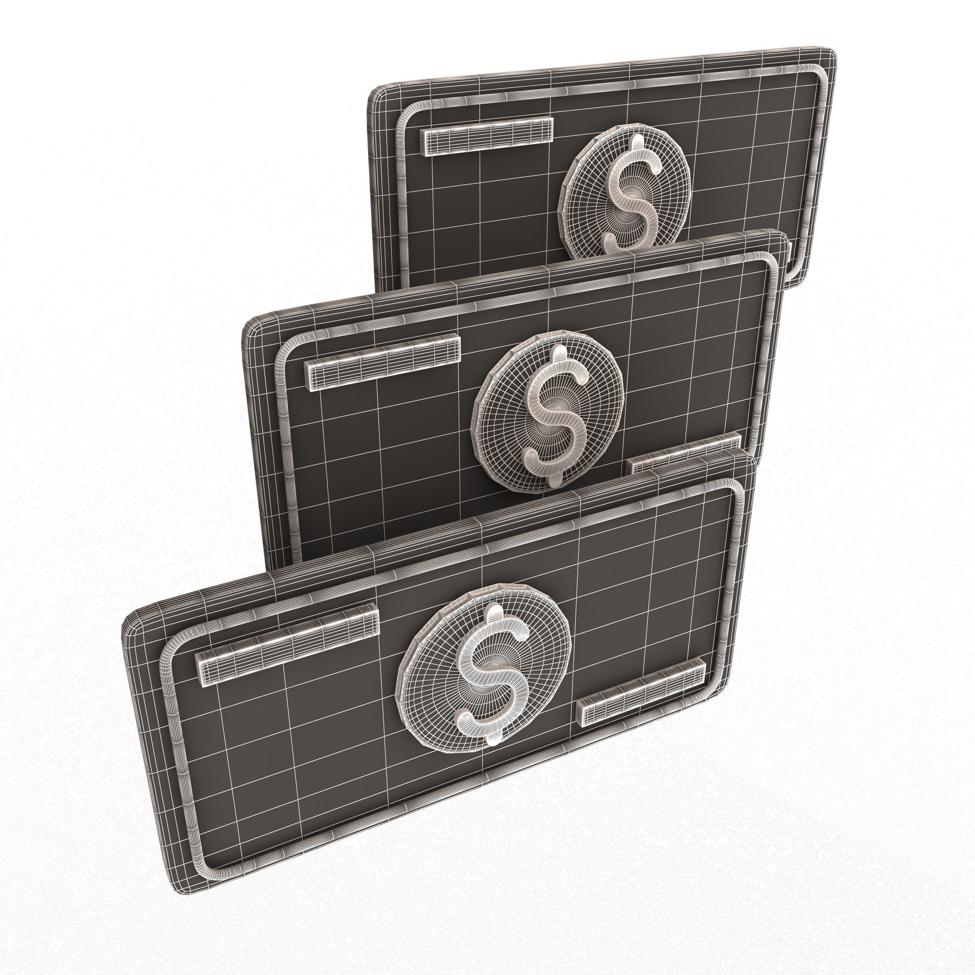 Dollar Cloud for Data Storage Low-poly 3D model_17
