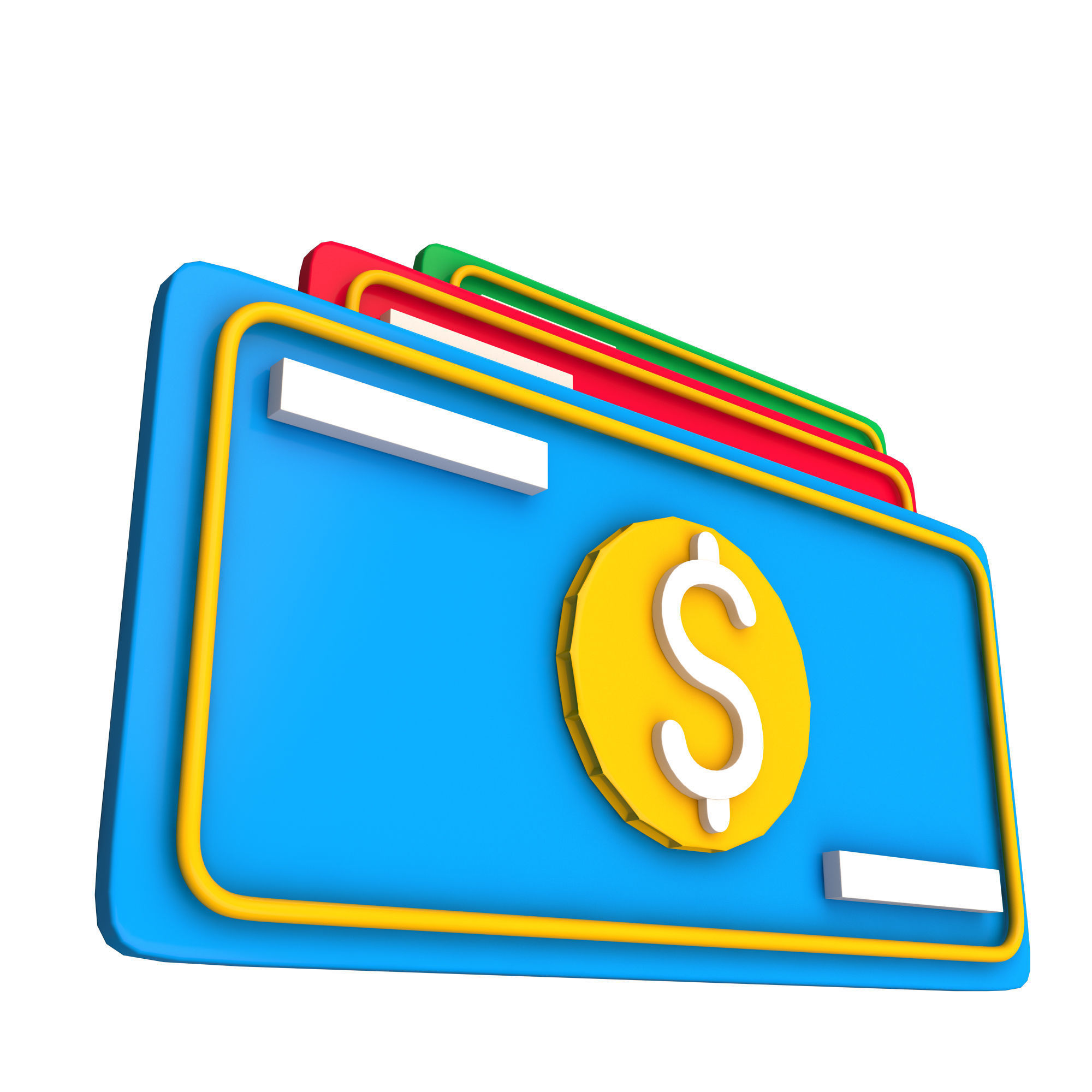 Dollar Cloud for Data Storage Low-poly 3D model_3