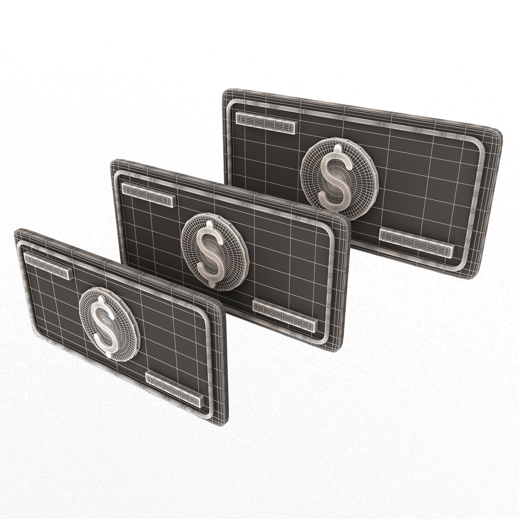 Dollar Cloud for Data Storage Low-poly 3D model_13