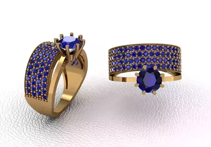 Rings gold ring with sapphire stones
