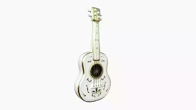 Cartoon Mexican Guitar A05 White Gold - Music Instrument Design