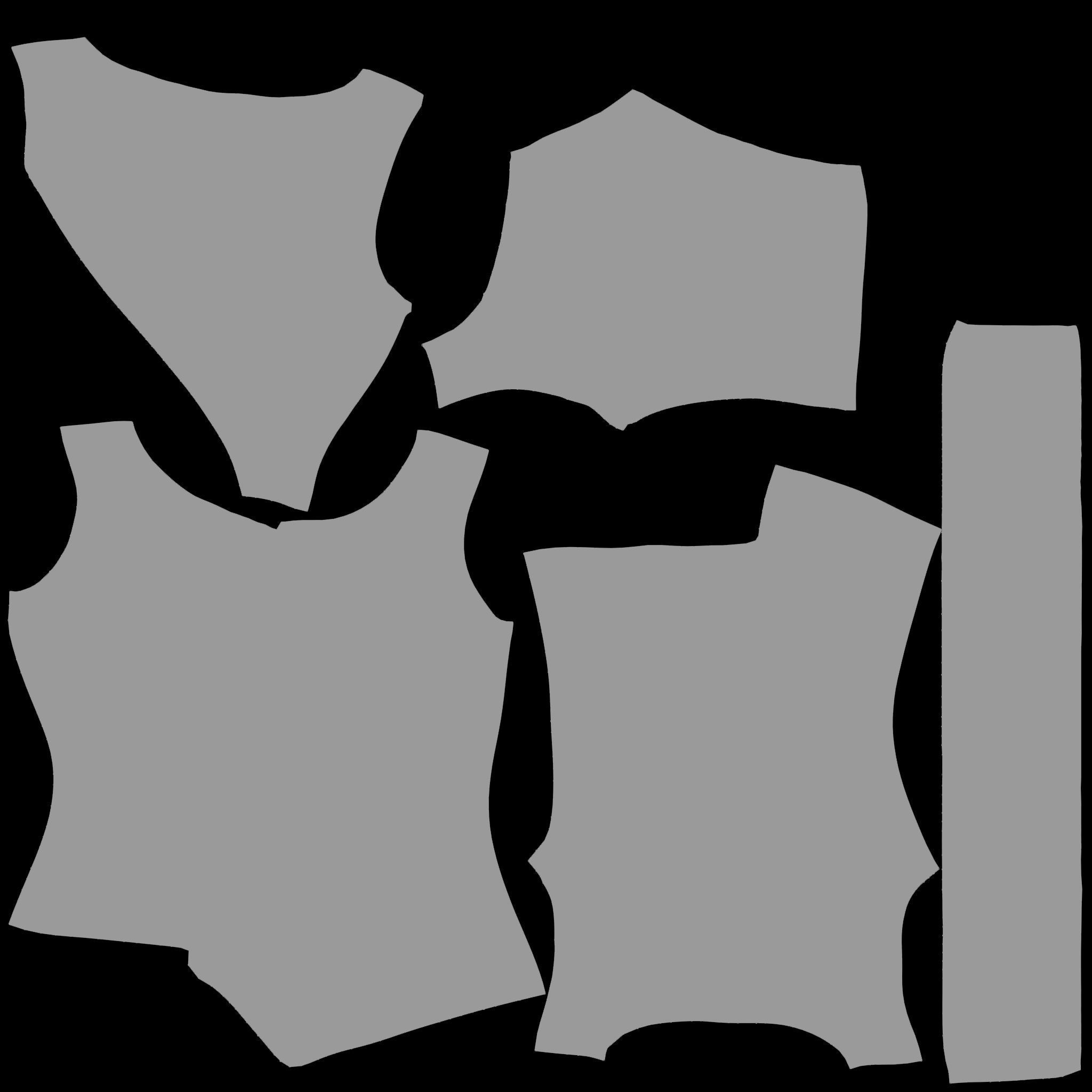 Dystopian Futuristic Sci-fi Sleeveless Top With High Neck Low-poly 3D model_11