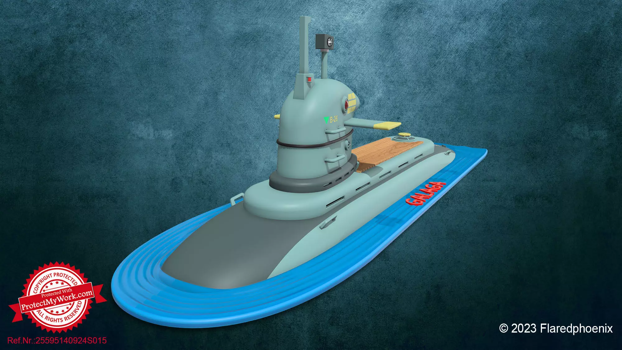 Galaga toy submarine 3D print model_0