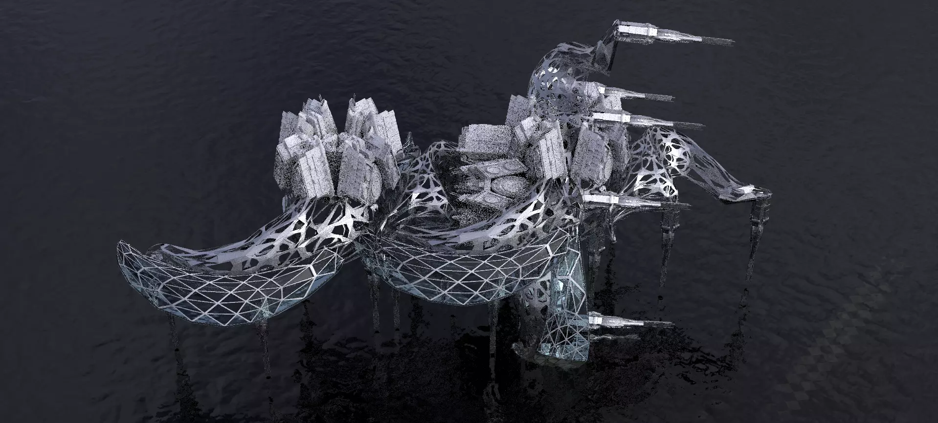 Dark Alien Hybrid base design Exterior 7 3D model_0