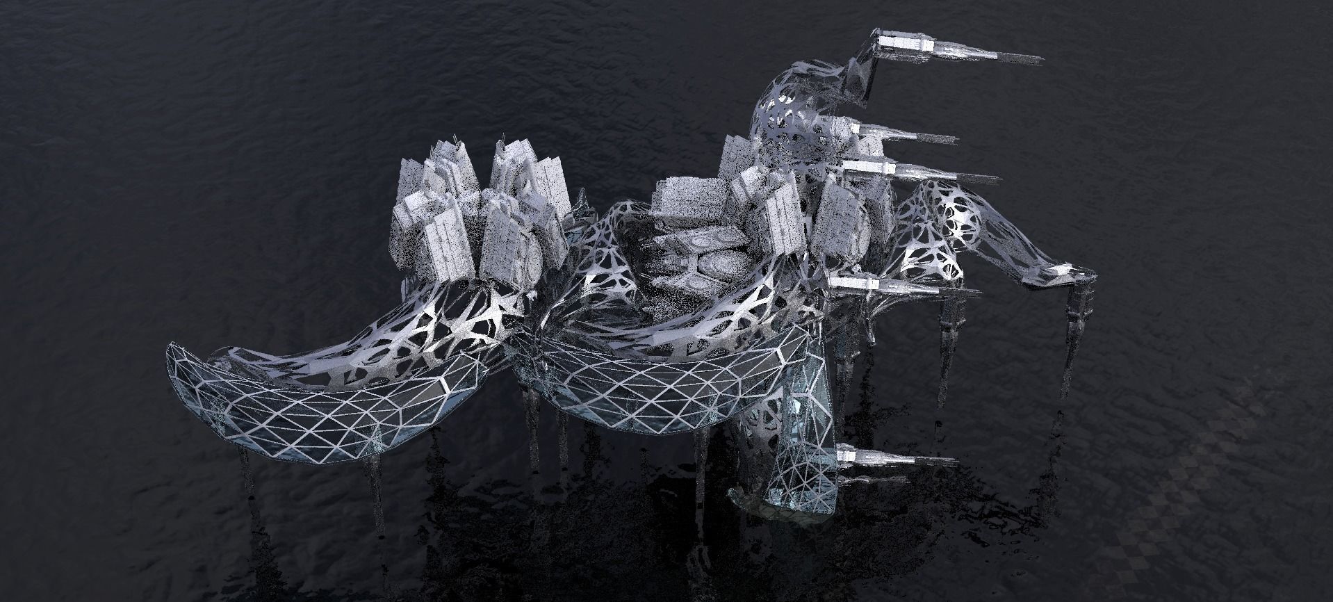 Dark Alien Hybrid base design Exterior 7 3D model_1